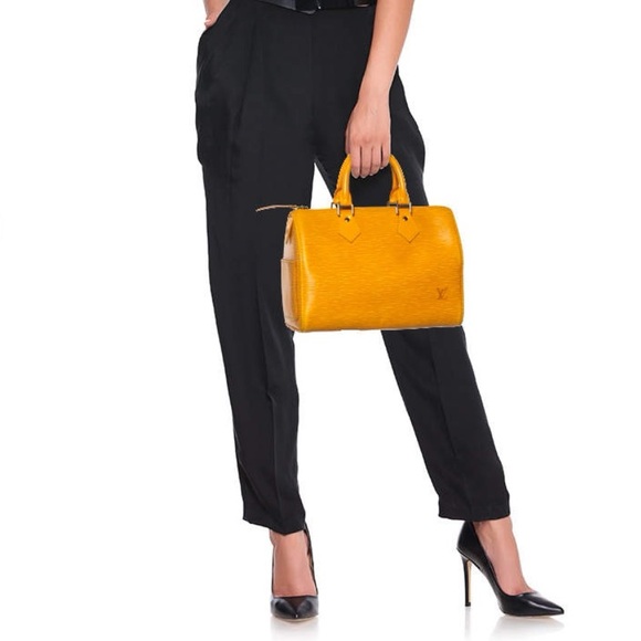 Authentic Louis Vuitton Speedy 25 satchel bag yellow Epi leather - Picture 2 of 16